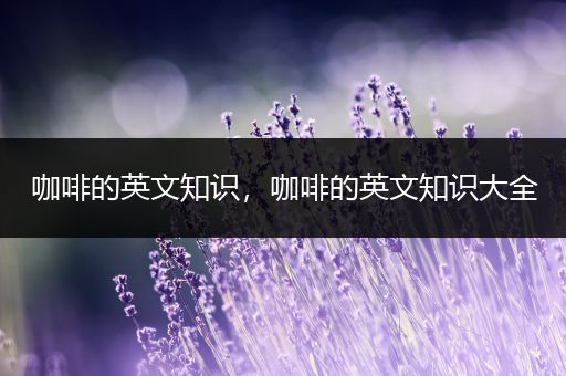 咖啡的英文知识，咖啡的英文知识大全