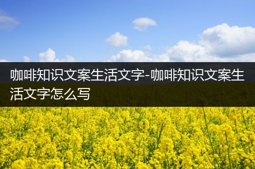 咖啡知识文案生活文字-咖啡知识文案生活文字怎么写