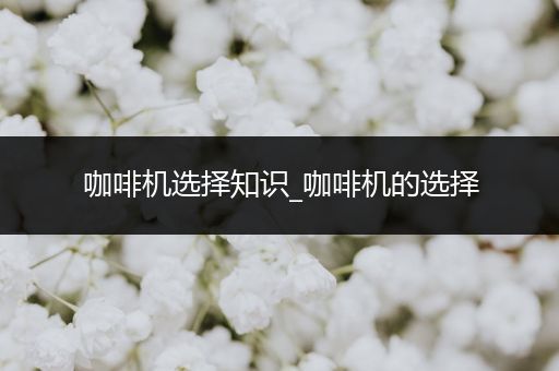 咖啡机选择知识_咖啡机的选择