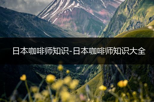 日本咖啡师知识-日本咖啡师知识大全