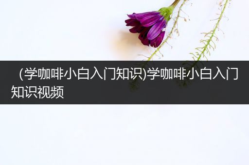 （学咖啡小白入门知识)学咖啡小白入门知识视频