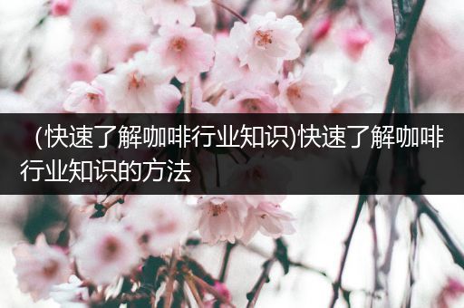 （快速了解咖啡行业知识)快速了解咖啡行业知识的方法