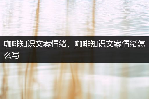 咖啡知识文案情绪，咖啡知识文案情绪怎么写