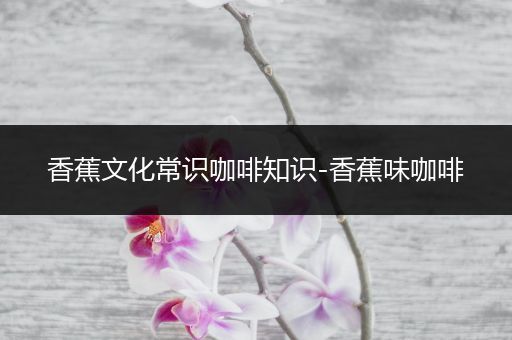 香蕉文化常识咖啡知识-香蕉味咖啡